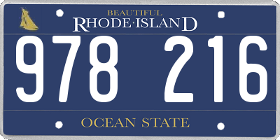 RI license plate 978216