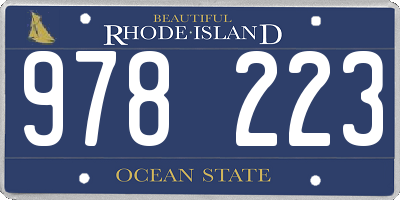 RI license plate 978223
