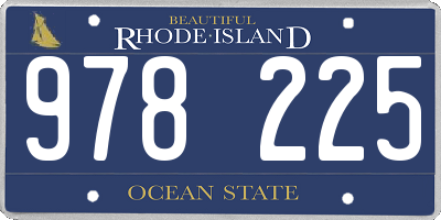 RI license plate 978225