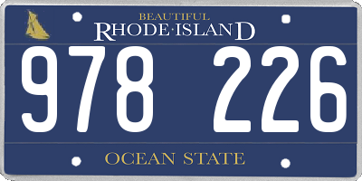 RI license plate 978226