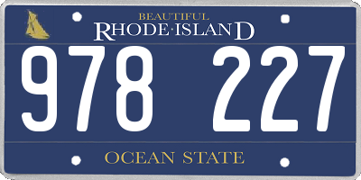 RI license plate 978227