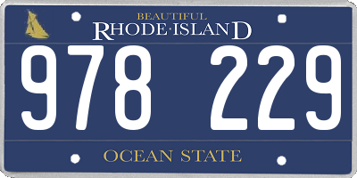 RI license plate 978229