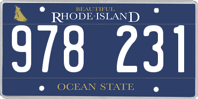 RI license plate 978231