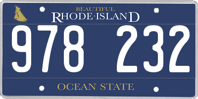 RI license plate 978232