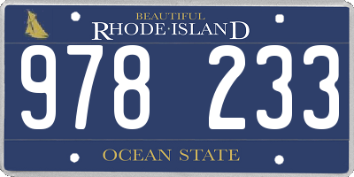 RI license plate 978233