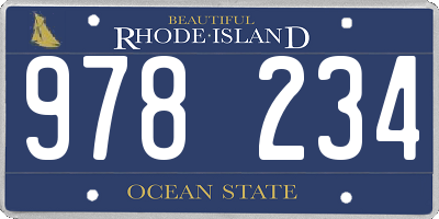RI license plate 978234