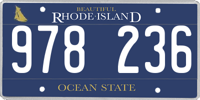 RI license plate 978236