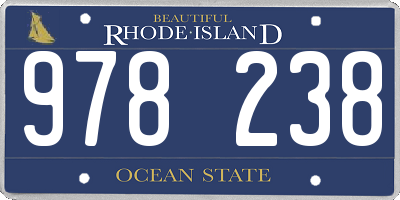 RI license plate 978238