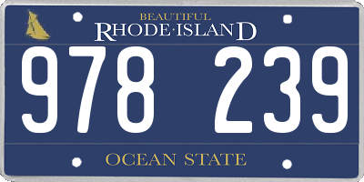 RI license plate 978239