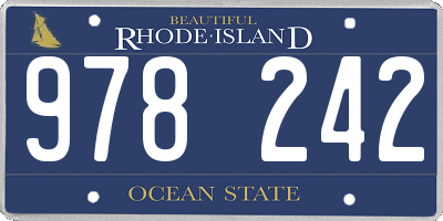 RI license plate 978242