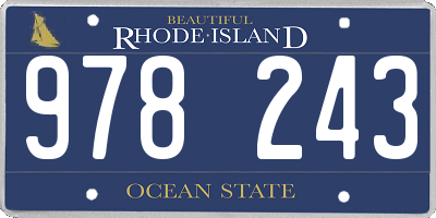 RI license plate 978243