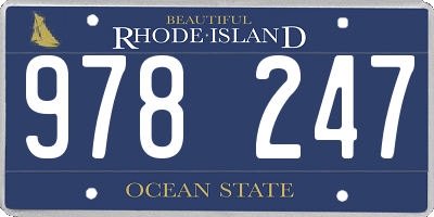 RI license plate 978247