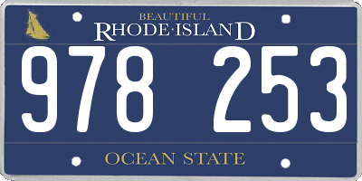 RI license plate 978253