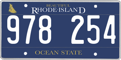 RI license plate 978254