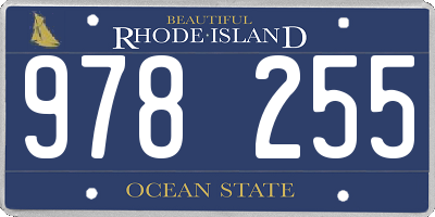 RI license plate 978255