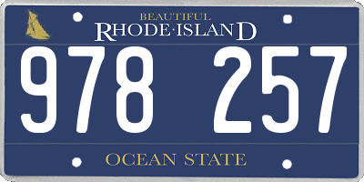 RI license plate 978257