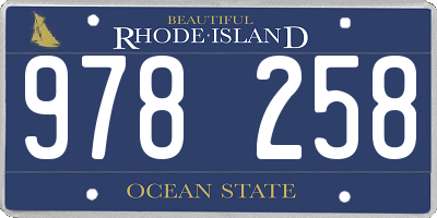 RI license plate 978258