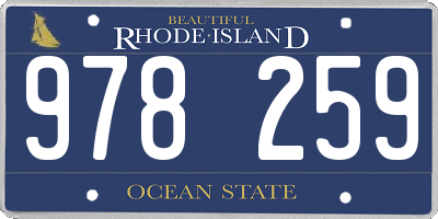 RI license plate 978259