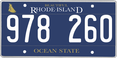 RI license plate 978260