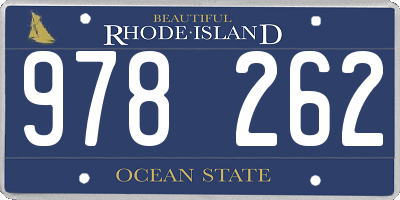 RI license plate 978262