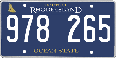 RI license plate 978265