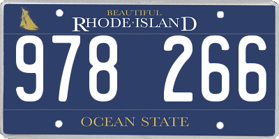 RI license plate 978266