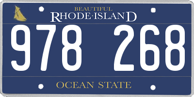 RI license plate 978268