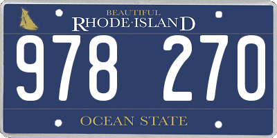 RI license plate 978270