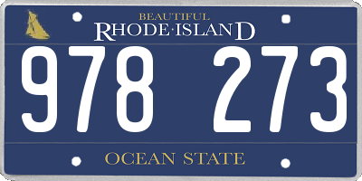 RI license plate 978273