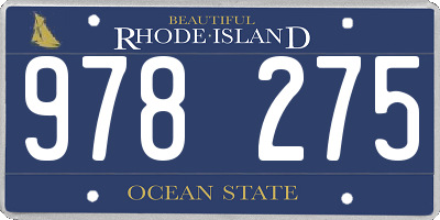 RI license plate 978275