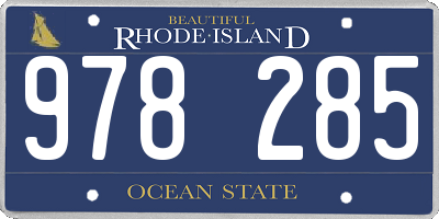 RI license plate 978285