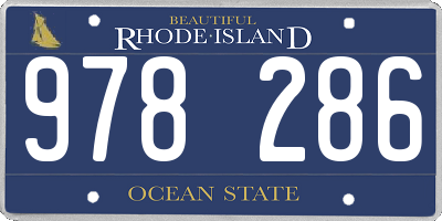 RI license plate 978286