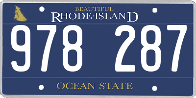 RI license plate 978287