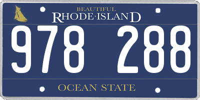 RI license plate 978288