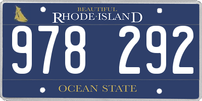 RI license plate 978292