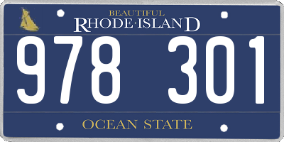 RI license plate 978301