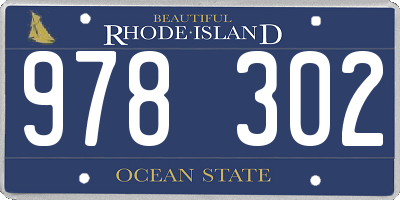 RI license plate 978302