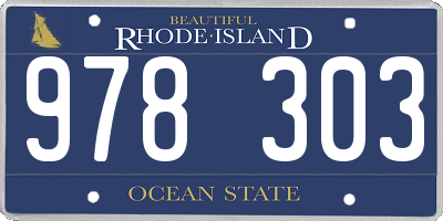 RI license plate 978303