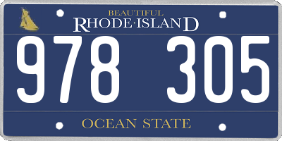 RI license plate 978305