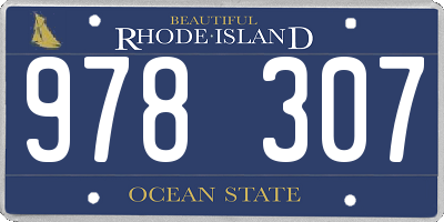 RI license plate 978307
