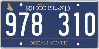 RI license plate 978310