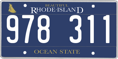 RI license plate 978311