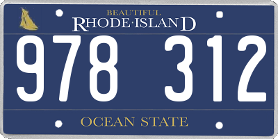 RI license plate 978312