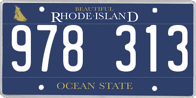 RI license plate 978313