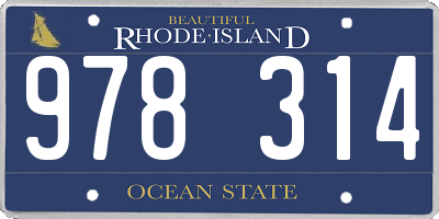 RI license plate 978314