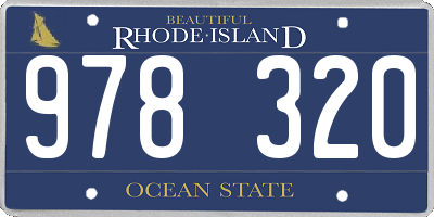 RI license plate 978320