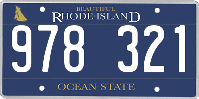 RI license plate 978321