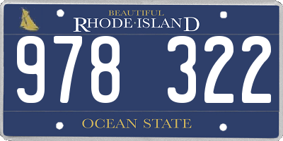 RI license plate 978322