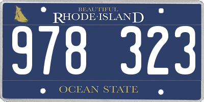 RI license plate 978323