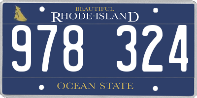 RI license plate 978324